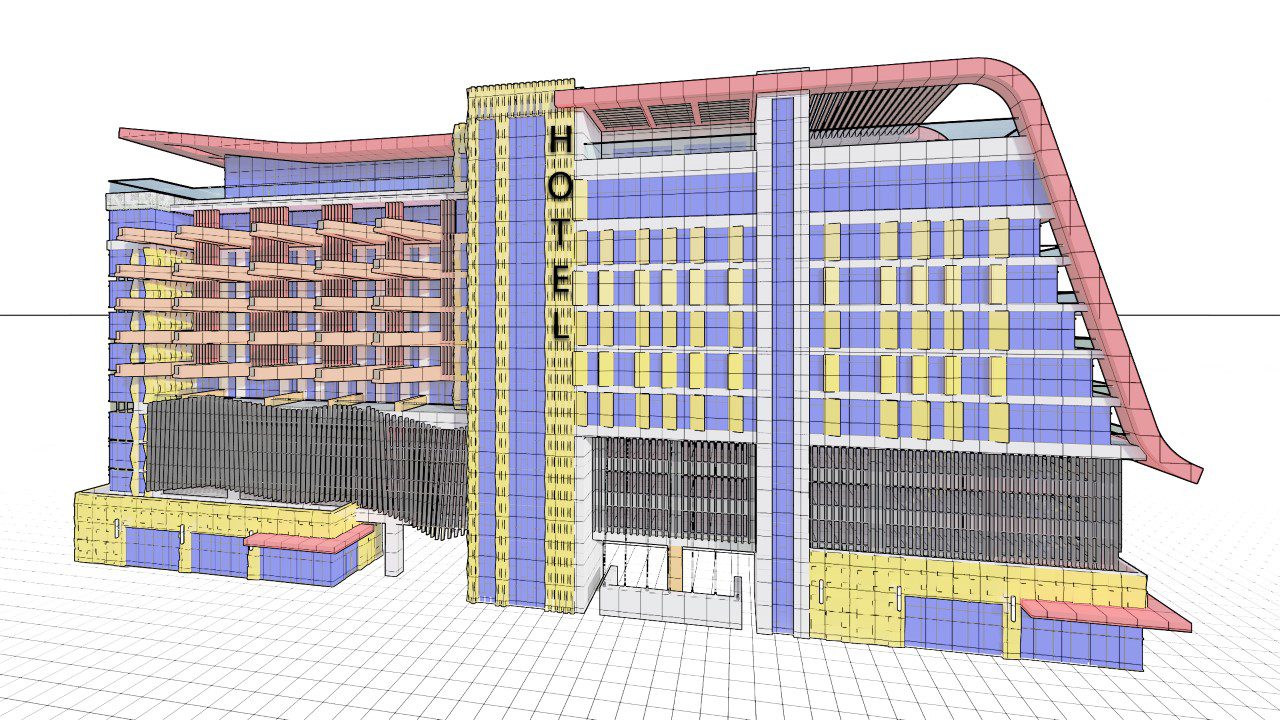 Graphic of a hotel designed without BIM technology